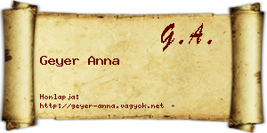Geyer Anna névjegykártya